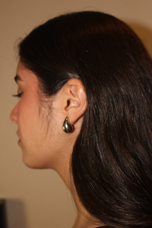 Aretes Gotas plateadas medianas