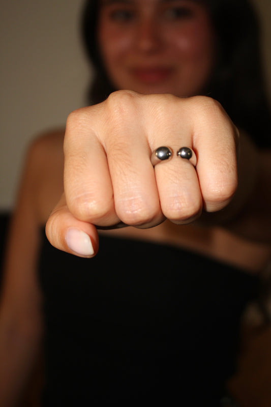 Anillo abierto plateado