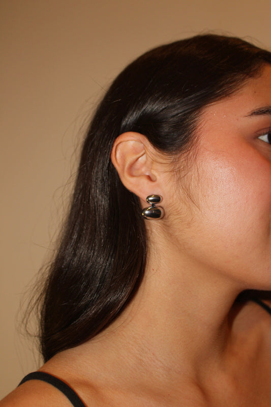 Aretes Dobles Plateados
