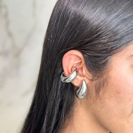 Earcuff Punk Plateados