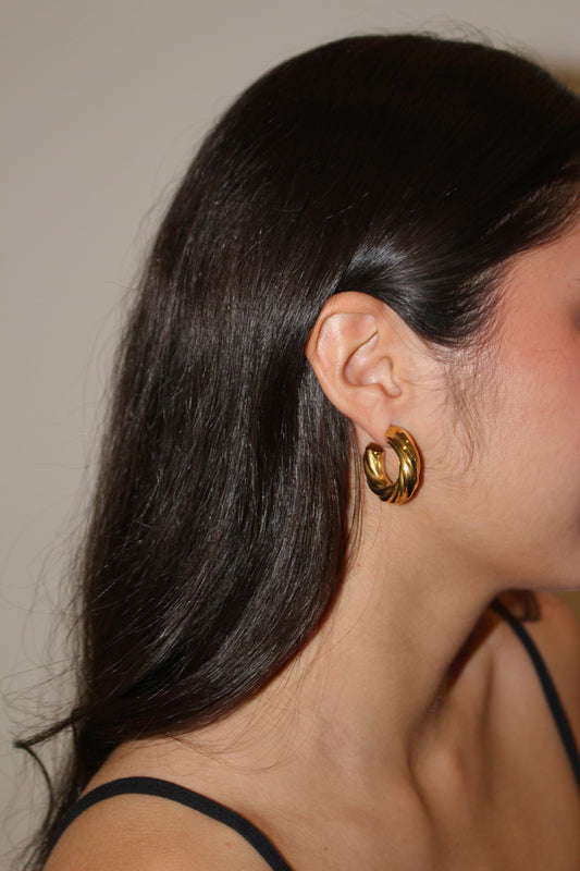 Argollas Chunky Retro Doradas