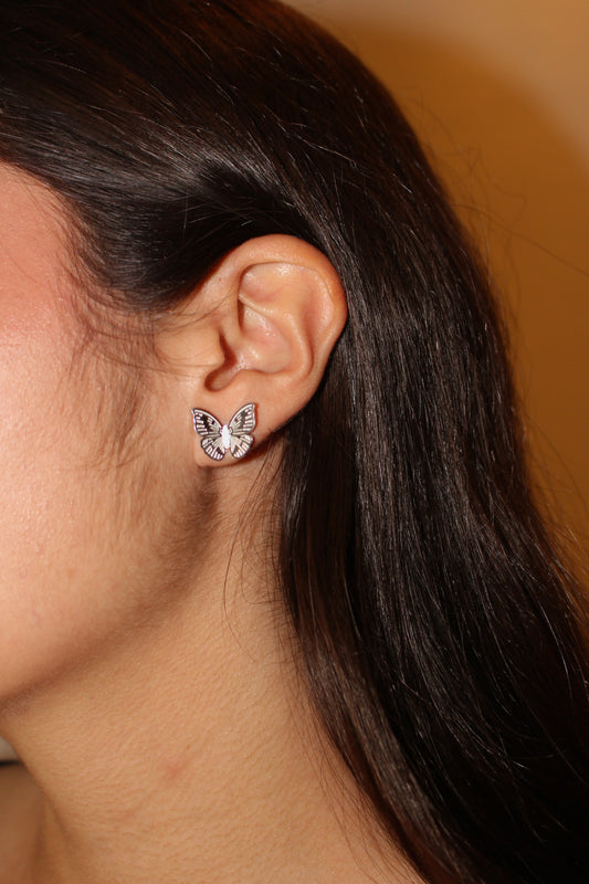 Aretes Mariposa Plateadas